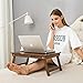 Laptop Lap Desk NNEWVANTE Bed Tray Table Adjustable 100% Bamboo Foldable Laptop Table Breakfast Serving Tray w' Tilting Top Drawer Leg Lock- Chestnut Color