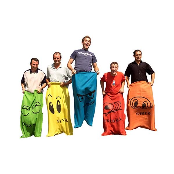 Garden Games hüpfsack - 5 Erwachsener sortiert hessischen Taschen für Racing