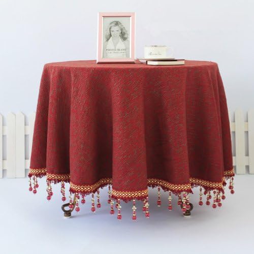 Diaidi Red Wedding Table Linens, Squares Linenes for Tables, Luxury Tablecloth Round, Country Vintage Dinning Table Set, Restaurant Kitchen Table Overlays, Plaid Table Cover, Solid Color More Size, Custom Made