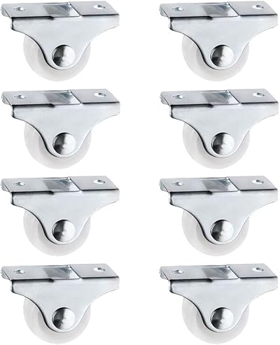 CaurGCHer 8 Pcs Small Fixed Castor Wheels Furniture Trolley Drawer Replacement