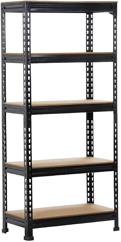 Yaheetech 5 Tier Garage Shelving Units Adjustable Metal Shelves 150x70x30cm