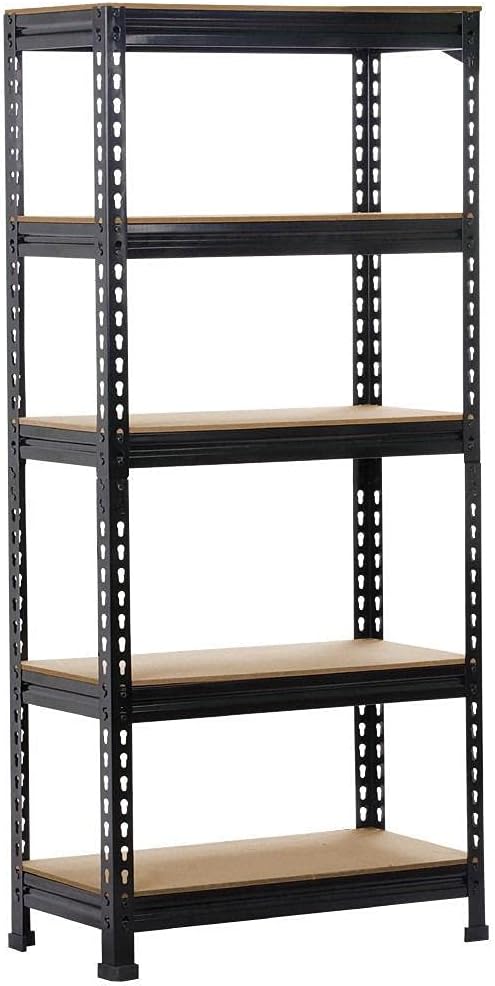Yaheetech 5 Tier Garage Shelving Units Adjustable Metal Shelves 150x70x30cm