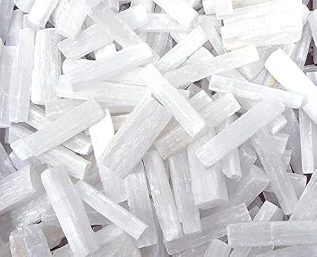 ExcIdea Selenite Rough Crystal Chunks 500 Grams (Silver white)