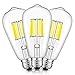 CRLight 5000K LED Edison Bulb 10W Daylight White 1000LM, 100W Incandescent Equivalent, Replace 20W Compact Fluorescent CFL Bulbs, E26 Medium Base ST64 Vintage LED Filament Bulbs, Non-dimmable, 3 Pack