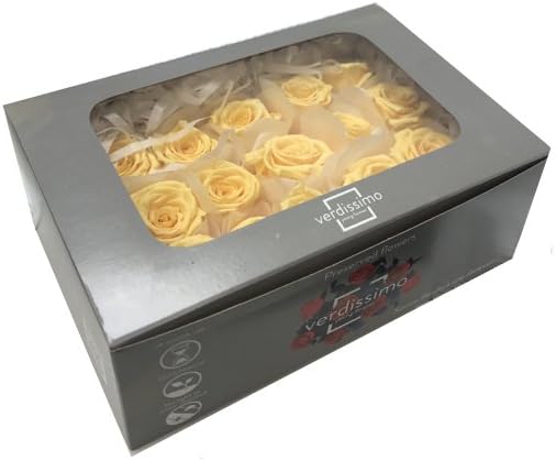 Verdissimo USA Preserved Rose Heads (Small (Mini), Light Yellow)