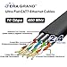 Tera Grand - 100FT - CAT7 10 Gigabit Ethernet Ultra Flat Patch Cable for Modem Router LAN Network, Gold Plated Shielded RJ45 Connectors, Faster Than CAT6a CAT6 CAT5e, White