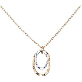 Jojomina Mixed Metal Necklace Gold and Silver Circle Pendant Two Tone Ring Necklaces for Women Western Boho Jewelry