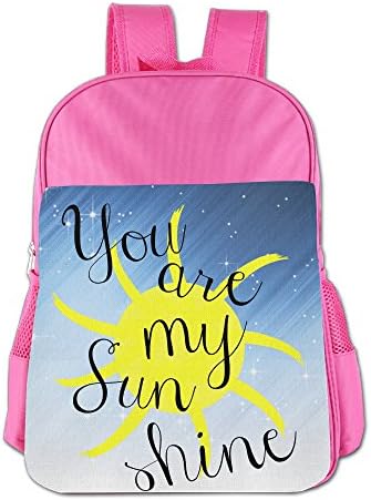 Ongshuquwe You Are My Sunshine Leisure Children Cute Cartoon Schoolbag Pink