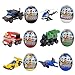 yuboo Easter Eggs, 6-Pack Large Prefilled Plastic Eggs,Kids’ Toys Filled with Different Building Bricks to Build Various Vehicle