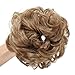 REECHO Thick 2PCS Updo Messy Hair Bun Curly Wavy Ponytail Extensions Hairpieces Hair Scrunchies for Women Girls Color Dark Blonde