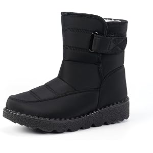 eimeinuosy Womens Warm Fur Lined Winter Snow Boots Waterproof Ankle Boots Outdoor Ankle Short Booties Comfortable Shoes for W