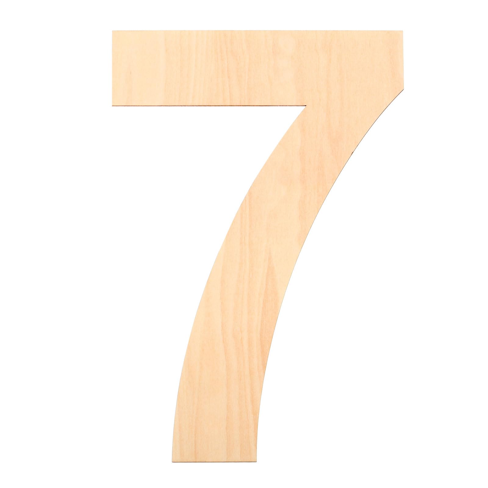PATIKIL 12 Inch Wooden Number, Blank Wood Number 7 Shape Cutout Paintable Unfinished Numbers Sign for Wall Decor, Home Decor, DIY Painting, Crafts