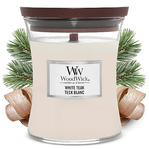 WoodWick | Medium Candle | White Teak | Great Gift for Women