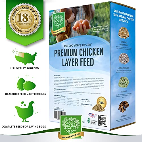 Small Pet Select Chicken Layer Feed, NonGMO, Corn Free, Soy Free, 18