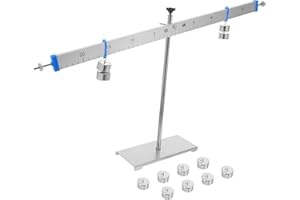 NIYANGLE Alloy Lever Balance Scale with 50cm Aluminum Ruler and 10 Hook Weights for Physics Science Teaching