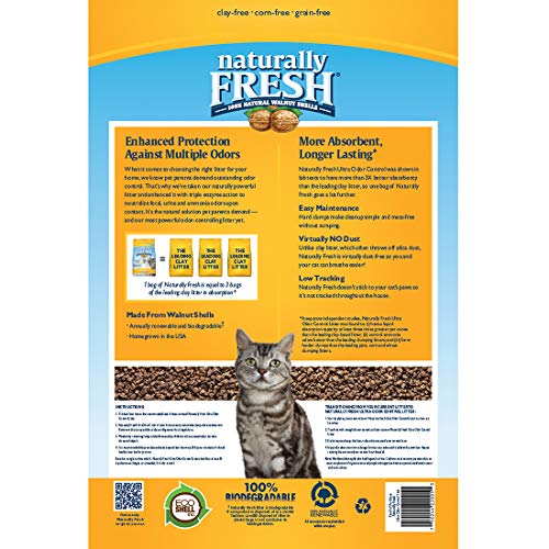 Naturally Fresh Walnut-Based Ultra Odor Control Multi-Cat Quick-Clumping Cat Litter, 26-lb bag