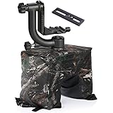 Movo Outdoor Photography Bundle with Carbon Fiber Gimbal Head &amp; Camouflage Bean Bag for DSLR Cameras with Zoom Lens