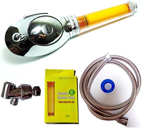 Dolphin3 Vitamin C 3filters remove Chlorine Filter Shower Head hose bathroom Wall Mount Hanger set