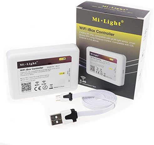 LEDENET WiFi Bridge Controller Hub Mi Light Series iBox2 - Internet Remote Control RGB RGBW CCT Dual White LED Bulb Downlight Strip Light Compatible With IOS Iphone Ipad & Android System