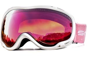 HUBO SPORTS Ski Goggles Over Glasses-Ski Snowboard Snowmobile Goggles for Men Women Adult, Anti Fog 100% UV Protection