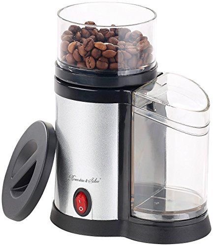 Rosenstein & Söhne Kaffemühlen: Elektrische Kaffeemühle, Edelstahl-Scheibenmahlwerk und -Blende, 150 W (Kaffee-Mahlwerk) – Bild 4