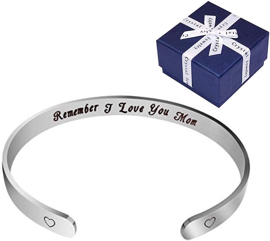 Mother's Birthday Gift - CNNIK Mum Cuff Bracelet from Daughter or Son - Remember I Love You Mom