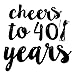 FECEDY Black Cheers to 40 Years Banner for 40th Birthday Party Decorations