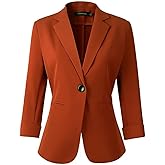 Beninos Womens Blazers 3/4 Sleeve Lightweight Office Work Blazer Jacket