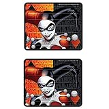 Harley Quinn DC Comics Batman Auto Car Truck SUV Vehicle Universal-Fit Rear Seat Utility PlastiClear Vinyl Floor Mat - PAIR