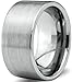 Tungsten Wedding Band Ring 12mm for Men Women Comfort Fit Pipe Cut Brushed Polished