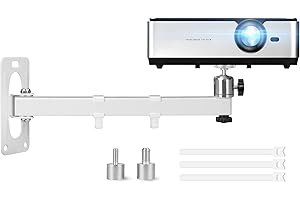 2-Be-Best Long Projector Wall Mount Length 12IN / 31CM Adjustable Projector Mounts 1/4" M4 M6 Screw Size Swivel Mount for Pro