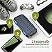 Solar Charger Kiizon 25000mAh Outdoor Portable Chargers Solar Power Bank Waterproof/Shockproof Dual USB Port External Backup Battery Powered Pack with Flashlight For iPhone,ipad,Smart Cell Phone,More