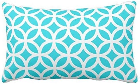 Standard Pillowcase Decorative Aqua Geometric Pillow Cases 16x24 Inches