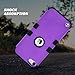 ULAK Case for iPod Touch 6 & 5th Generation, Anti Slip Anti-Scratch Silicone Case Shockproof Protective Cover with Hybrid High Soft Silicone + Hard PC Case (Purple)