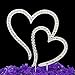 LOVENJOY Gift Boxed Two Hearts One Love Rhinestone Wedding Cake Topper Silver