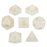 Set of 7 Handmade Stone 16mm Polyhedral Dice with