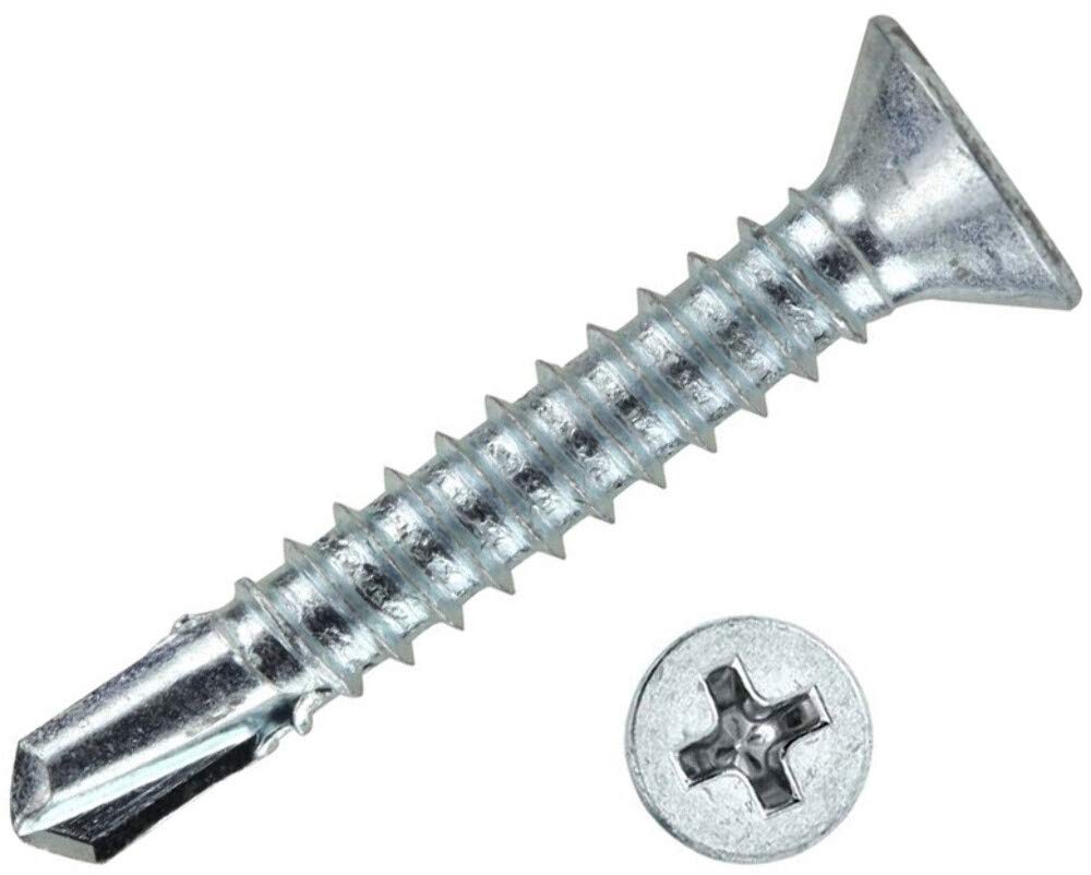 Screws Self Tapping (3.5 x 25mm) Self Drilling Steel Screw for Metal, Wood (Pack of 100)
