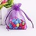 Wudygirl 100pcs Sheer Organza Bag 4X6 with Drawstring Jewelry Pouches Bags for Party Wedding Favor Candy Seashell Gift Bags (Purple 4x6)
