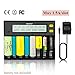 MiBOXER Rechargeable Battery Charger 8 Bay LCD Display AA Battery Charger for 3.7V 4.2V 4.35V LiFePO4 RCR123 Ni-MH Ni-Cd A AA C
