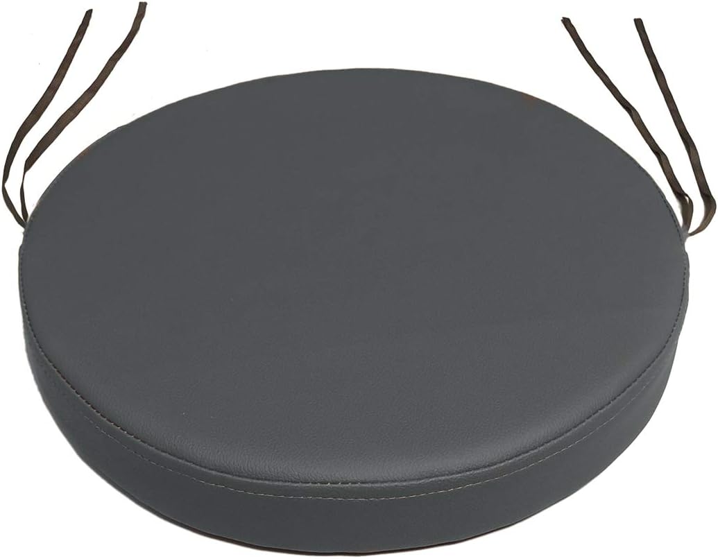 Sigmat Waterproof Thick Faux Leather Seat Cushion Round