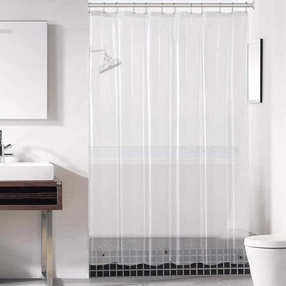 downluxe Clear Shower Curtain Liner 72x72 PEVA 3 Gauge Light Weight