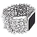 VIQIV Bling Bands for Compatible with Apple Watch 38mm 40mm 41mm 42mm 44mm 45mm Iwatch Series SE 7 6 5 4 3 2 1, Diamond Rhinestone Stainless Steel Metal Bracelet Wristband Strap for Women