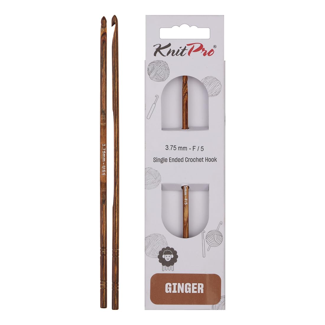 KnitPro Ginger Single Ended Crochet Hook | 3.75mm