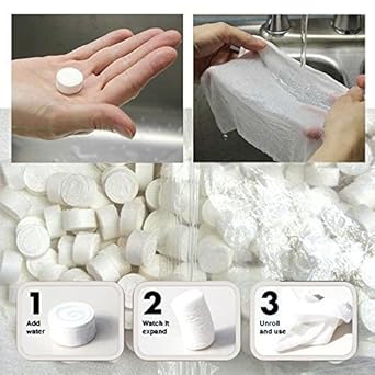 Wipeballs Disposable Compressed Portable Cotton Face Care Cleaning Wipes - Set of 100 Pcs