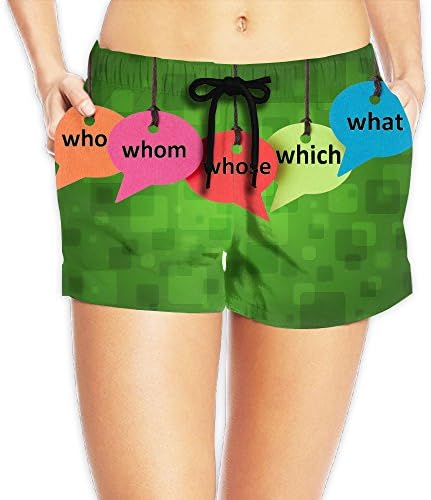 Women's Summer Question Words Chat Swim Trunks Casual Shorts