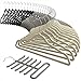 Sable SA-HF012 Velvet, Ultra Thin Space Saving Suit Hangers Non Slip Heavy Duty, 360 Degree Swivel Hook-30 Pack-Black, Beige, Grey Including a Tie Organizer