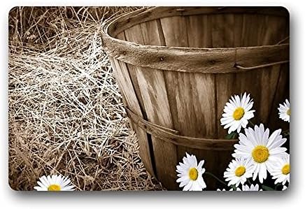 Heymat Daisy Custom Machine-Washable Doormat Indoor Outdoors Floor Mat Gate Pad Cover Non Slip Rubber Kitchen Rugs 23.6 X 15.7 Inch