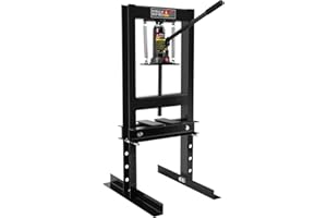 WEAGP 6 Ton Hydraulic Shop Press, H-Frame Floor Mount Hydraulic Press with Press Plates Adjustable Working Table Height, 6 Ton Shop Press for Car Repair and Garage, Black