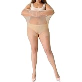 MANZI Women's 2 Pairs Plus Size Control Top Tights Ultra-Soft Panty Hose