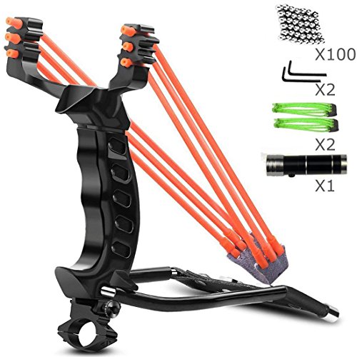 Professional Slingshot Set | Wrist Rocket Slingshot | Outdoor Hunting Slingshot | Y Shot Slingshot | Sling Shot with 2 Rubber Band | 100pcs Slingshot Ammo Balls